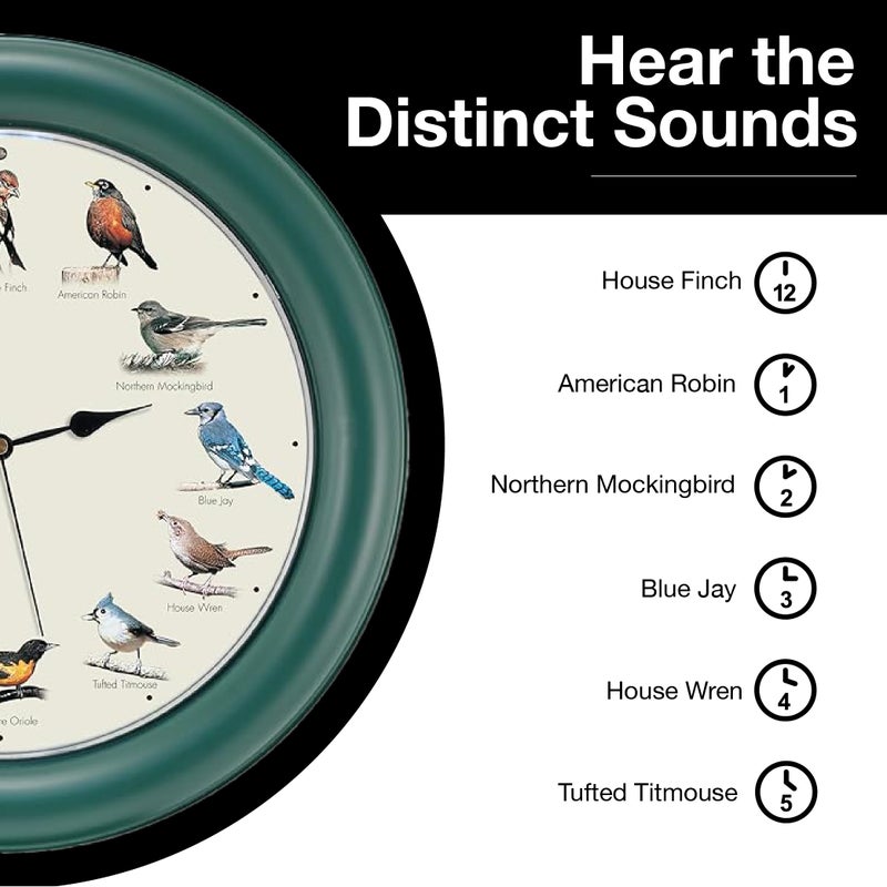 Mark Feldstein & Associates Mark Feldstein, The Original Singing Bird Clock, 10.7 Inch, Green - Image 5